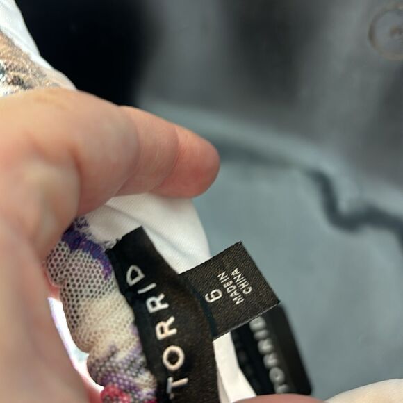 Torrid women’s 6x off shoulder puff sleeve tiered maxi dress floral mesh boho - Picture 8 of 12